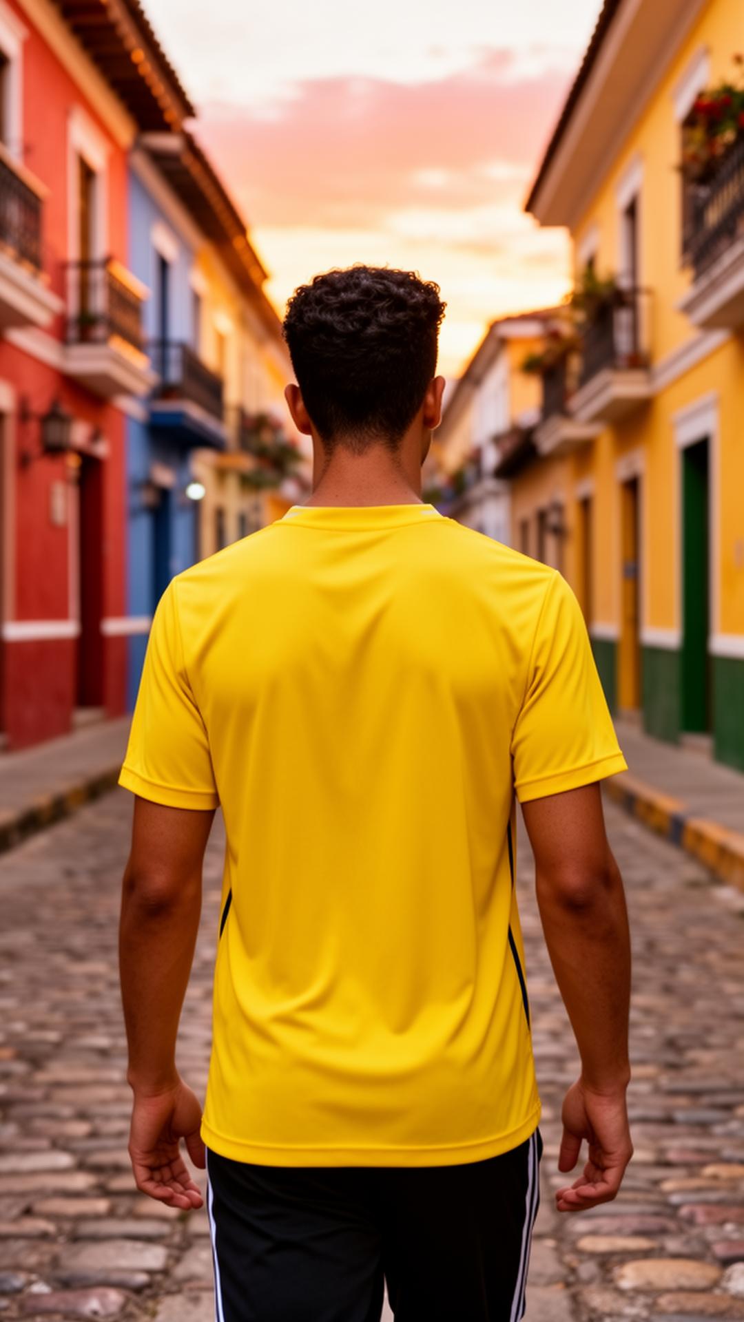 Hincha vistiendo la camiseta en la calle